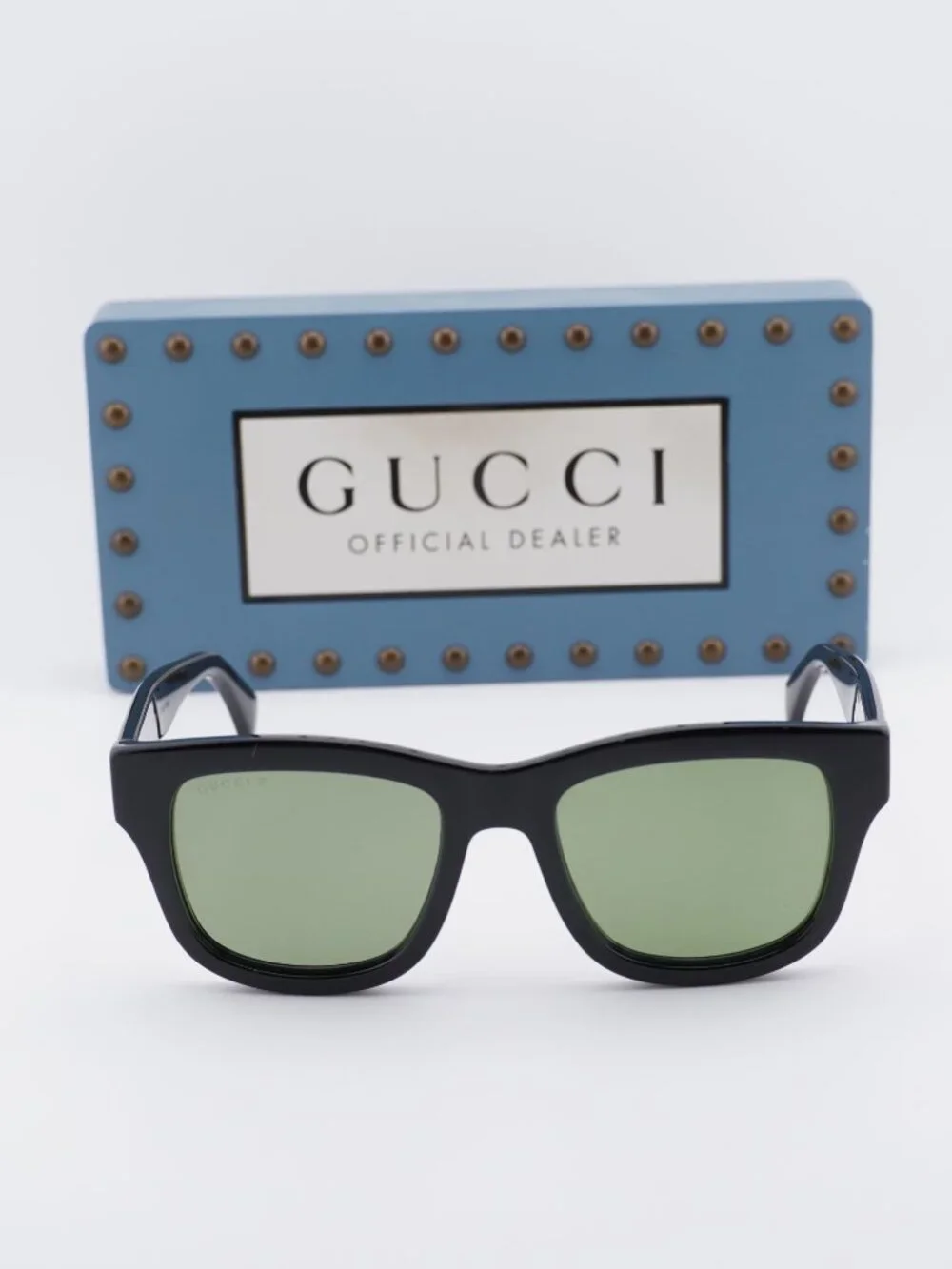 Gucci GG1135S 001 Square Sunglasses - Black\Green Polarized